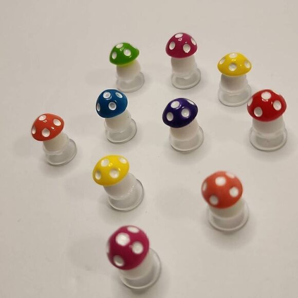 3 For $15 NWOT 10 Piece Set of Shoe Charms Mushrooms - Picture 4 of 5